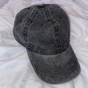 Faded/Distressed Dark Gray Baseball Cap
